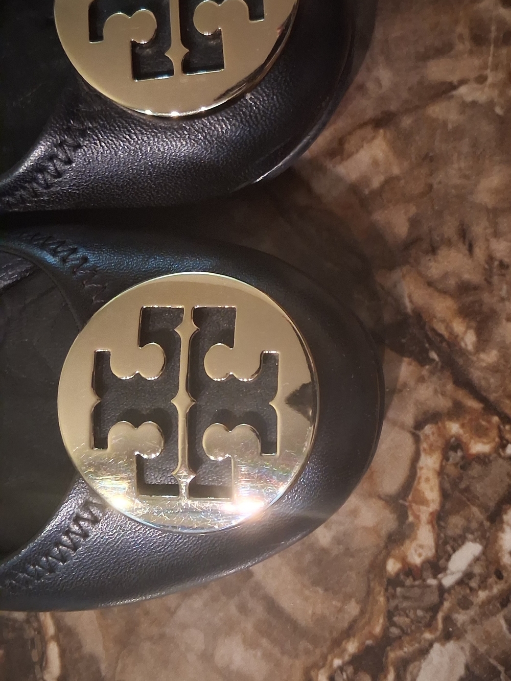 Tory Burch Black Reva Logo Ballet Flats - Picture 5 of 5